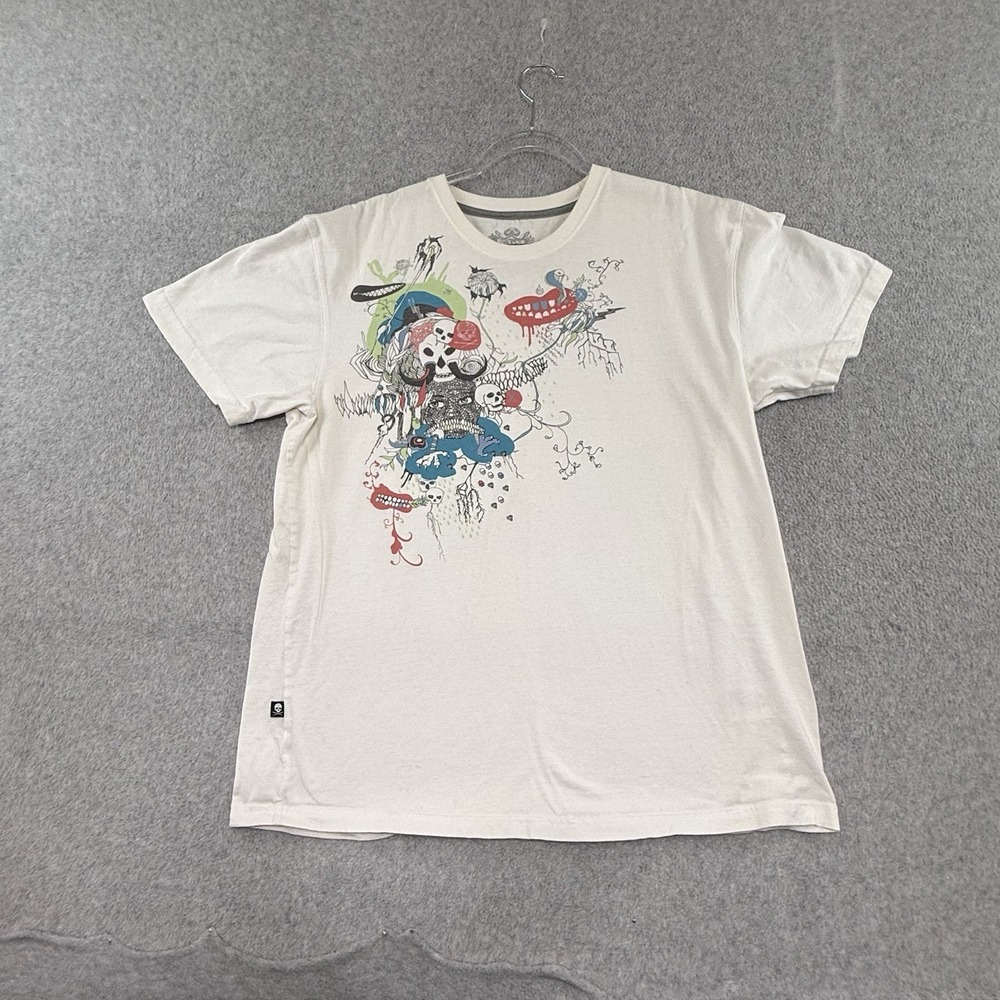 Y2K Marc Ecko Unlimited T Shirt Mens Xl White Skull Vtg Cut And Sew Tee Skate
